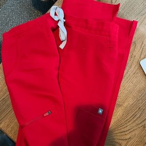 FIGS limited edition Pop Red technical collection Yola skinny pant